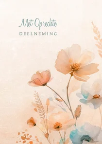 Condoleancekaart stijlvol artistiek aquarel herfstbloemen