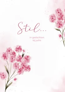 Condoleancekaart stil met bloesem aquarel