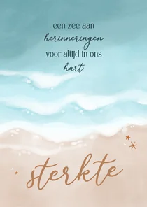 Condoleancekaart strand zee aan herinneringen