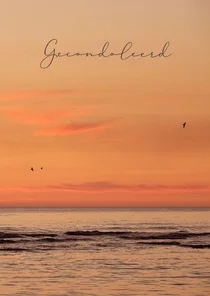 Condoleancekaart strand zonsondergang gecondoleerd
