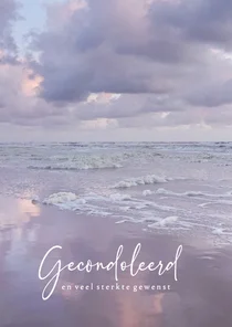 Condoleancekaart strand zonsondergang pastel gecondoleerd