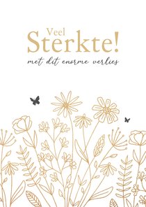 Condoleancekaart veel sterkte vlinders en bloemen