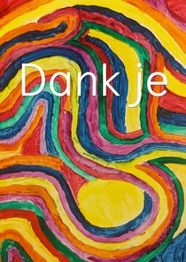 Dank je kaart kleurrijke kromme lijnen