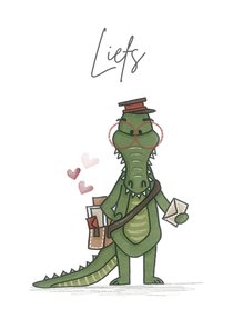 Dierenkaart lieve krokodil