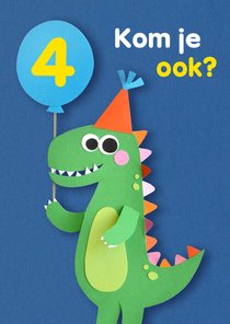 Dino met ballon kinderfeestje