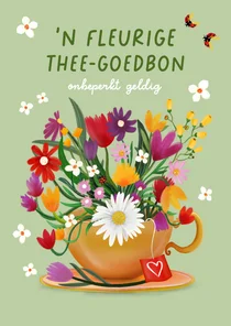 Een fleurige thee-goedbon