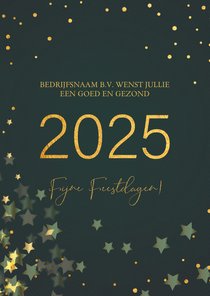 Een goed en gezond 2025 - Golden - Zakelijke kerstkaart