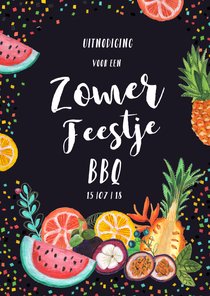 Een tropische uitnodiging voor een BBQ of tuinfeestje