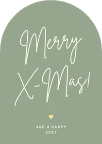 Eenvoudig minimalistisch kerstkaartje Merry X-mas boogvorm