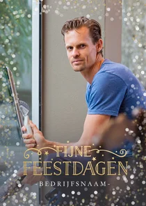 Eenvoudige feestelijke zakelijke kerstkaart met grote foto