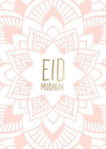 Eid Mubarak kaart met getekende mandala