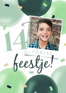 Feestelijke uitnodiging verjaardag tiener zoon