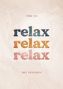 Feliciatiekaart relax typografisch retro