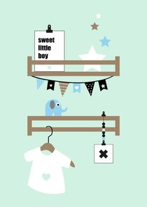 Felicitatie - Babykamer plankjes mint