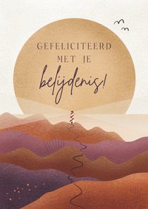 Felicitatie belijdenis landschap en vuurtoren