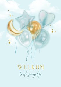 Felicitatie geboorte jongen leuke ballonnen