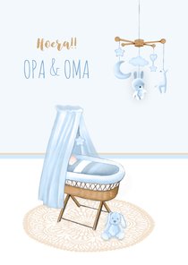 Felicitatie geboorte opa oma wiegje