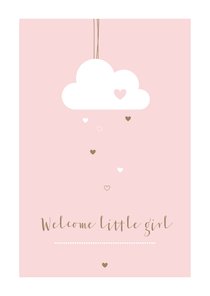 Felicitatie geboorte - Wolkje met hartjes