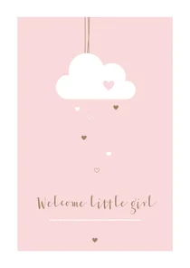 Felicitatie geboorte - Wolkje met hartjes
