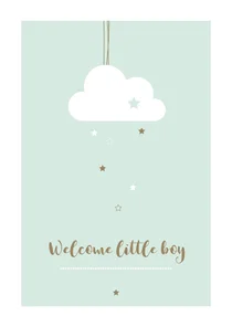 Felicitatie geboorte - Wolkje met sterren