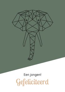 Felicitatie - Geometrische olifant