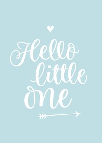 Felicitatie - hello little one blauw 