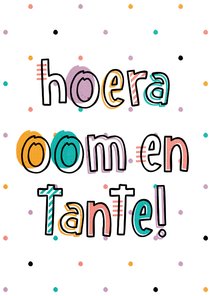 Felicitatie hoera oom en tante hip met confetti