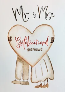 Felicitatie huwelijk echtpaar hart