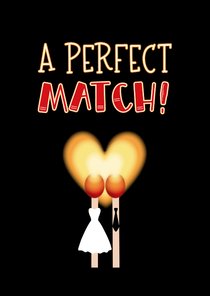 Felicitatie huwelijk humor perfect match hartje van vuur