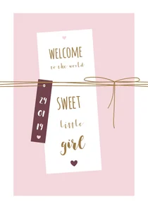 Felicitatie kaart label met lijnen en hartjes