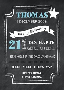 Felicitatie man krijtbord - DH