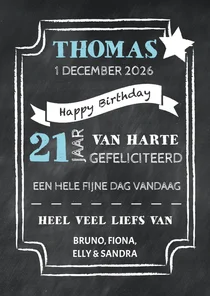 Felicitatie man krijtbord - DH