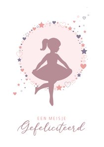 Felicitatie met silhouet ballerina