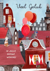 Felicitatie nieuwe woning in de stad