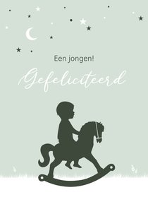 Felicitatie silhouet hobbelpaard