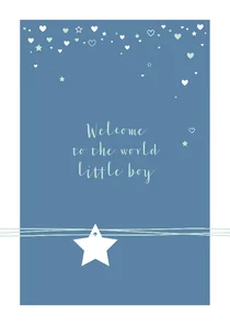 Felicitatie - Sterren met lijnen, jongen