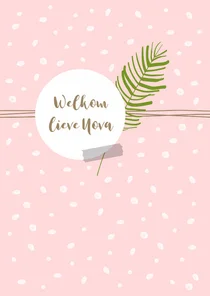 Felicitatie - Stippen met takje, meisje