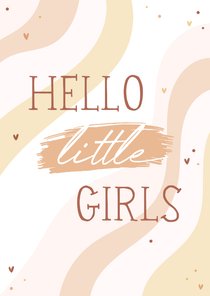 Felicitatie tweeling hello little girls regenboog