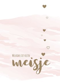 Felicitatie watercolour met hartjes