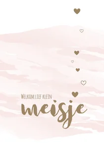 Felicitatie watercolour met hartjes