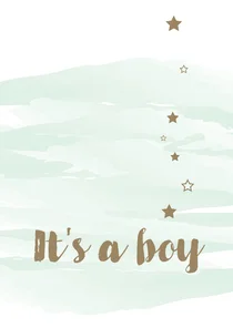 Felicitatie watercolour met sterren