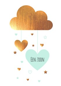 Felicitatie - Wolk, goud, zoon