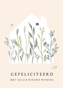 Felicitatie woning huis pasteltakjes