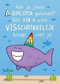 Felicitatie zwemdiploma - VISschrikkelijk knap