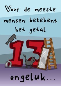 Felicitatiekaart 13 jaar geluk