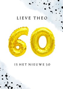 Felicitatiekaart 60ste verjaardag man met cijferballonnen