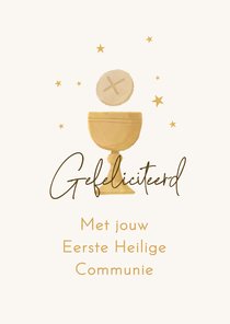 Felicitatiekaart christelijk communie illustratie sterren