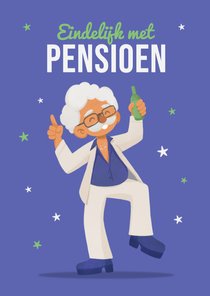 Felicitatiekaart disco groovy pensioen man gefeliciteerd 67