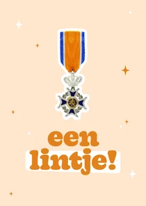 Felicitatiekaart Een lintje oranje met sterren
