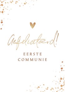 Felicitatiekaart eerste communie stijlvol hartje algemeen